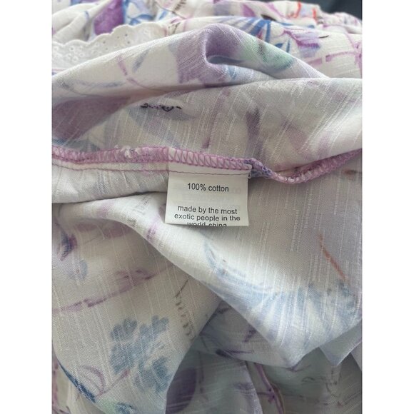 ONE TEASPOON Dress Size Medium Bird Pattern Lace Trim Tie Straps Sundress Mini - Picture 8 of 8